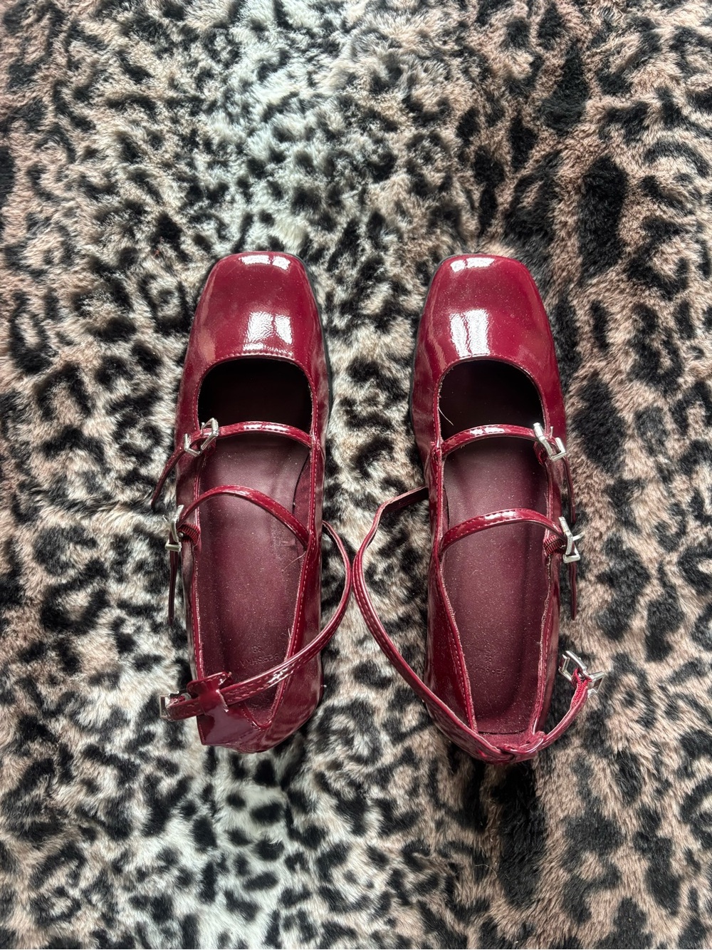 Burgund mary jane flats - Berksha